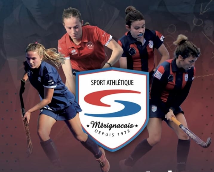 Joueuses de la section féminine du Sport Athlétique Mérignacais, crosse en main